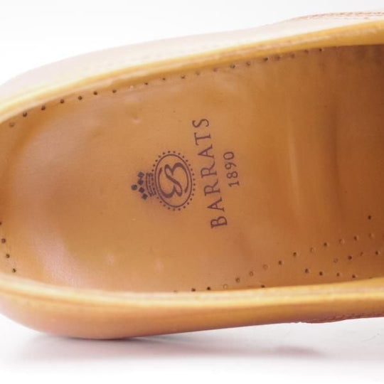 極上★(スペイン製)BARRATS/バラッツ SIZE 6.5【★スペイン王室御用達/パンチドキャップトゥ】カーフ/薄茶★c278