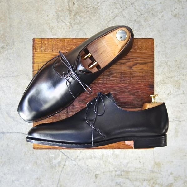 新品★クロケット＆ジョーンズ 9E【★ロイドフットウェア/Lloyd Footwear別注】プレーントゥ/Vフロント/カーフ/黒/Crockett＆Jones★c285