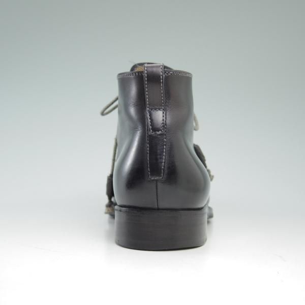 極上★(伊)ステファノビ製 SIZE 7【★スキンステッチ仕様/ロエベ別注/LOEWE】カーフ/黒/メンズ/靴/STEFANOBI★c292