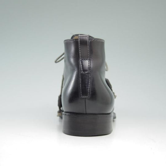 極上★(伊)ステファノビ製 SIZE 7【★スキンステッチ仕様/ロエベ別注/LOEWE】カーフ/黒/メンズ/靴/STEFANOBI★c292