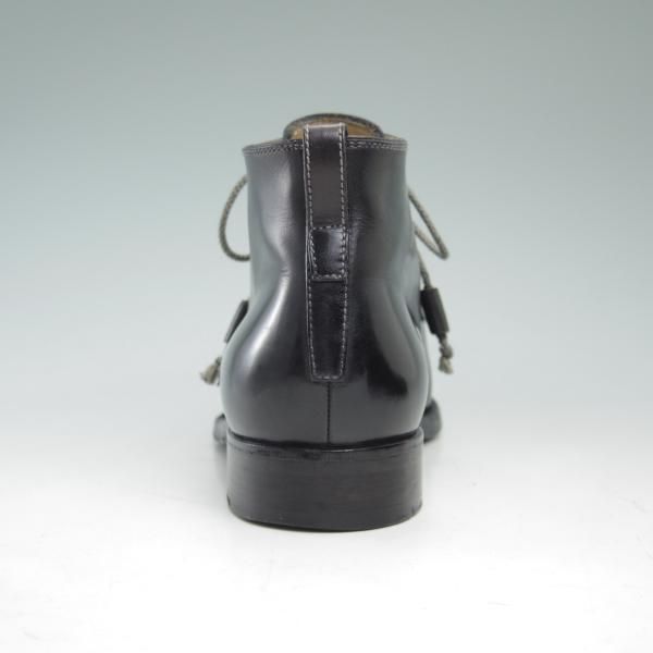 極上★(伊)ステファノビ製 SIZE 7【★スキンステッチ仕様/ロエベ別注/LOEWE】カーフ/黒/メンズ/靴/STEFANOBI★c292