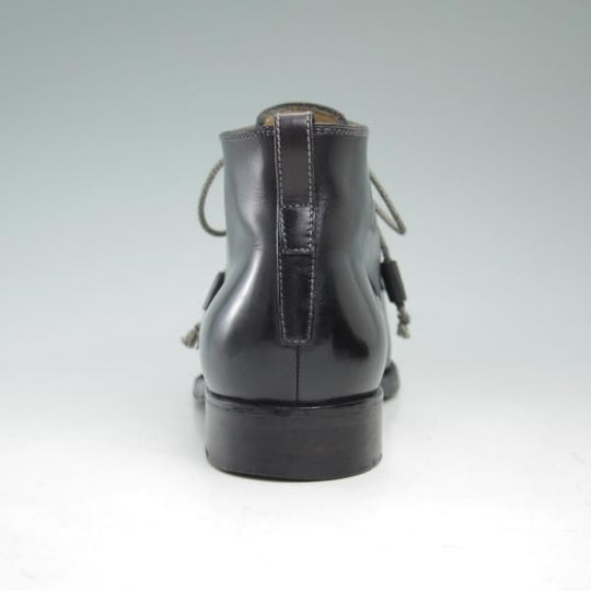 極上★(伊)ステファノビ製 SIZE 7【★スキンステッチ仕様/ロエベ別注/LOEWE】カーフ/黒/メンズ/靴/STEFANOBI★c292