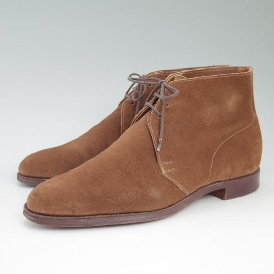 極上★クロケット＆ジョーンズ 7.5E【★(英)ジョージクレバリー別注/George Cleverley】チャッカブーツ/スエード/茶/Crockett＆Jones★c302