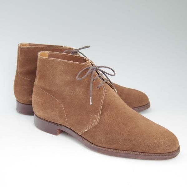 極上★クロケット＆ジョーンズ 7.5E【★(英)ジョージクレバリー別注/George Cleverley】チャッカブーツ/スエード/茶/Crockett＆Jones★c302