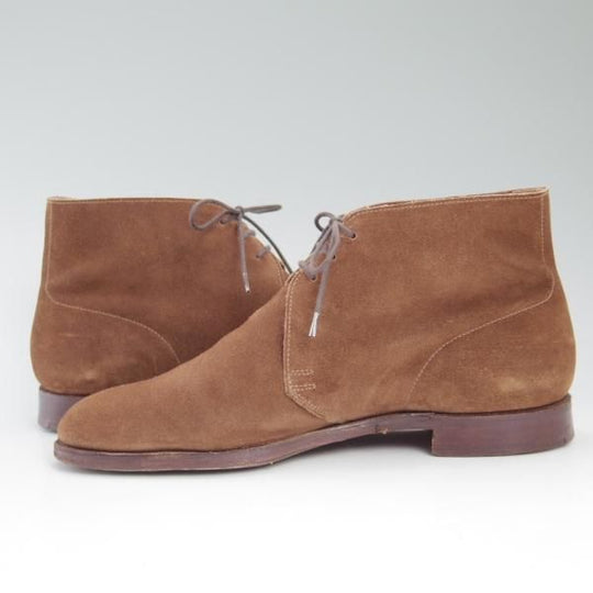 極上★クロケット＆ジョーンズ 7.5E【★(英)ジョージクレバリー別注/George Cleverley】チャッカブーツ/スエード/茶/Crockett＆Jones★c302