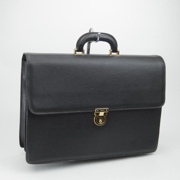 極上★(伊)サルヴァトーレ・フェラガモ/Ferragamo【★レザー ブリーフケース】黒/メンズ ビジネス バッグ/Salvatore★N5090