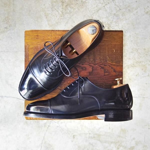 極上★スコッチグレイン SIZE 25【★ストレートチップ/2416】黒/カーフ/men's/メンズ/Scotch Grain★c306