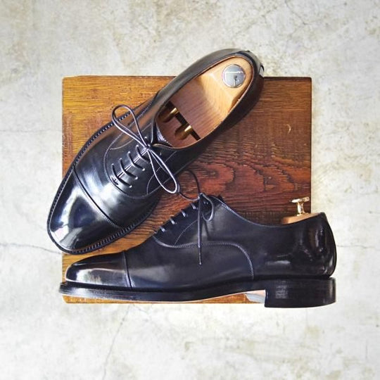 極上★スコッチグレイン SIZE 25【★ストレートチップ/2416】黒/カーフ/men's/メンズ/Scotch Grain★c306