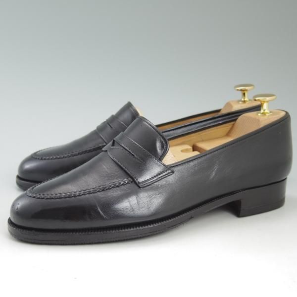 ★(伊)タニノクリスチー SIZE 6.5【★定価15万円以上/コインローファー/黒】カーフ/129927/men's/メンズ/TANINO CRISCI★c307