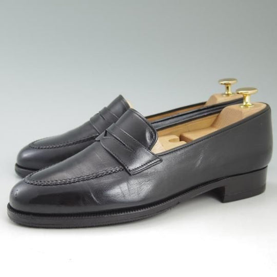 ★(伊)タニノクリスチー SIZE 6.5【★定価15万円以上/コインローファー/黒】カーフ/129927/men's/メンズ/TANINO CRISCI★c307