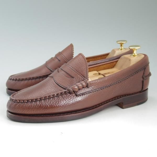 美品★ブルックスブラザーズ 7.5E【★コインローファー】スリッポン/グレインレザー/BROOKS BROTHERS★c309