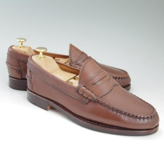 美品★ブルックスブラザーズ 7.5E【★コインローファー】スリッポン/グレインレザー/BROOKS BROTHERS★c309