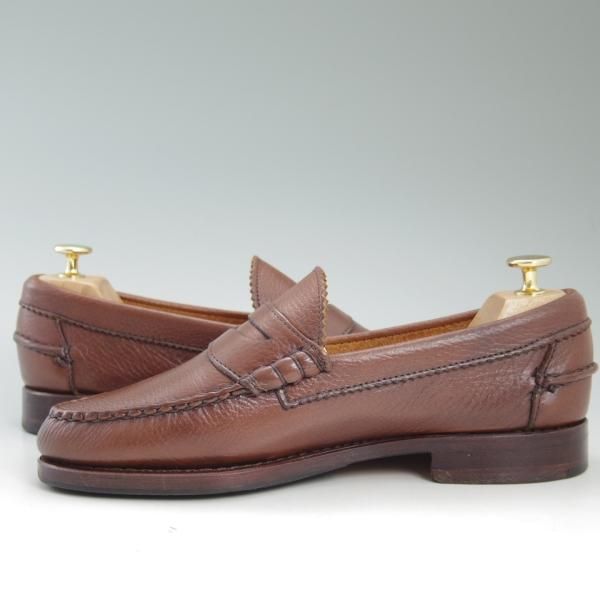 美品★ブルックスブラザーズ 7.5E【★コインローファー】スリッポン/グレインレザー/BROOKS BROTHERS★c309