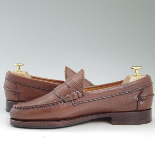 美品★ブルックスブラザーズ 7.5E【★コインローファー】スリッポン/グレインレザー/BROOKS BROTHERS★c309