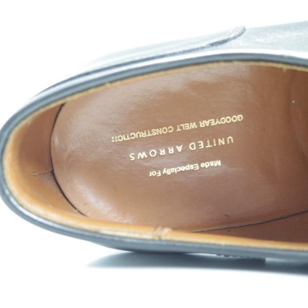 極上★ユナイテッドアローズ SIZE 7.5【★グッドイヤーウェルテッド製法/Uチップ】カーフ/黒/men's/メンズ/靴/United Arrows★c310