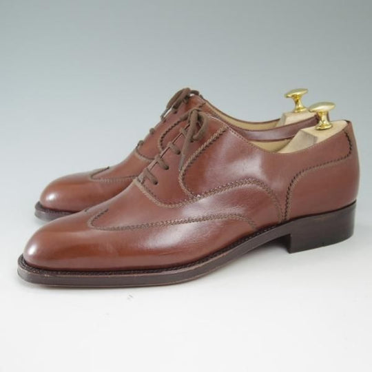 新品★(伊)タニノクリスチー SIZE 6.5【極希少★ブラックラピド製法】ブラインドブローグ/108601/カーフ/ブラウン/TANINO CRISCI★c311