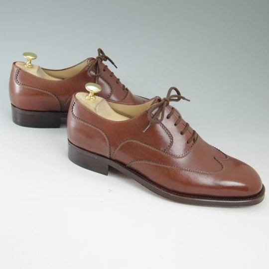 新品★(伊)タニノクリスチー SIZE 6.5【極希少★ブラックラピド製法】ブラインドブローグ/108601/カーフ/ブラウン/TANINO CRISCI★c311
