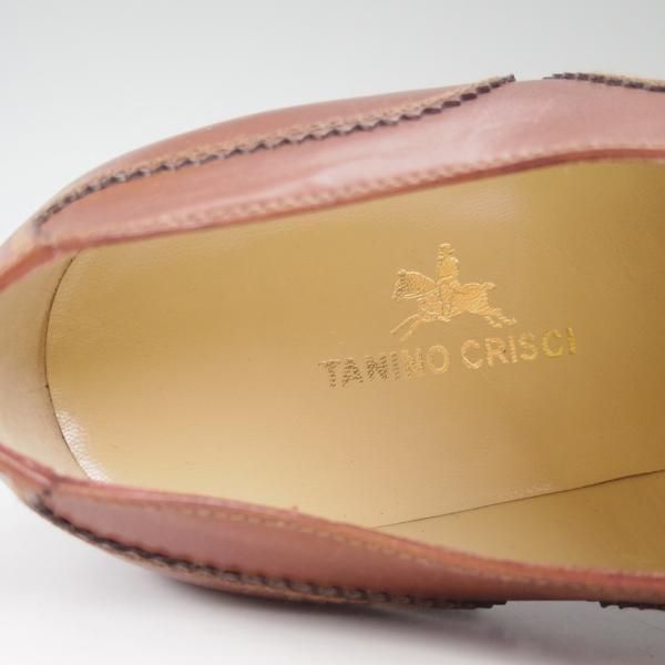 新品★(伊)タニノクリスチー SIZE 6.5【極希少★ブラックラピド製法】ブラインドブローグ/108601/カーフ/ブラウン/TANINO CRISCI★c311
