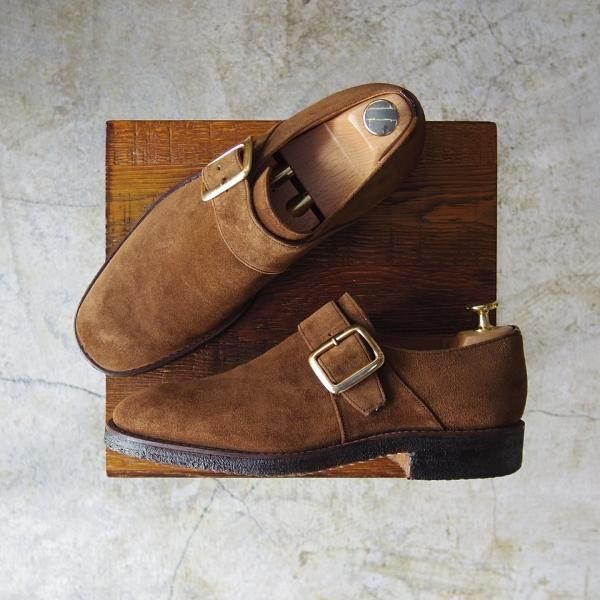 極希少★チャーチ 65E/UK6.5【★2都市ロゴ/54ラスト/旧チャーチ】モンクストラップ/PRIOR/スエード/Church's★c314