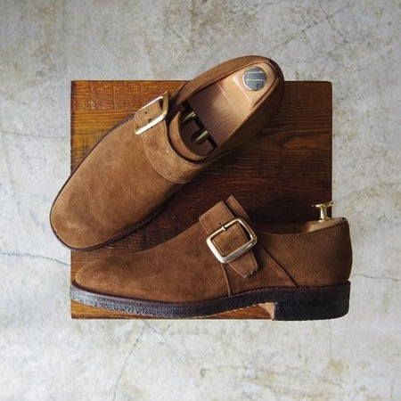 極希少★チャーチ 65E/UK6.5【★2都市ロゴ/54ラスト/旧チャーチ】モンクストラップ/PRIOR/スエード/Church's★c314