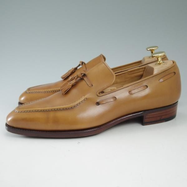 美品★(福岡)コルノブルゥ UK7程度【★定価17万円以上/ハンドソーンウェルテッド製法】タッセルローファー/Corno blu★c315