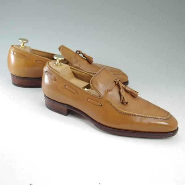 美品★(福岡)コルノブルゥ UK7程度【★定価17万円以上/ハンドソーンウェルテッド製法】タッセルローファー/Corno blu★c315