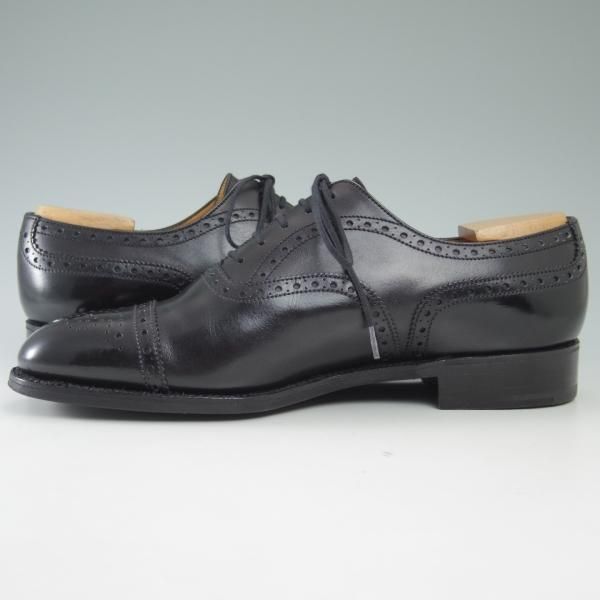 極美品★J.M.ウェストン 6E【★定価￥135,000-/定番セミブローグ/310】クラシック/ブラック/カーフ/11ラスト/Weston/ウエストン★c317