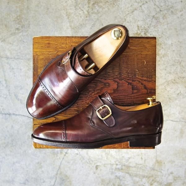 極上★(伊)タニノクリスチー SIZE 6【定価15万円以上★モンクストラップ】128291/濃茶/ダークブラウン/カーフ/TANINO CRISCI★c324