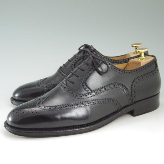 極上★(伊)タニノクリスチー SIZE 7【定価15万円以上★フルブローグ】122579/黒/ブラック/NERO/メンズ/カーフ/TANINO CRISCI★c325