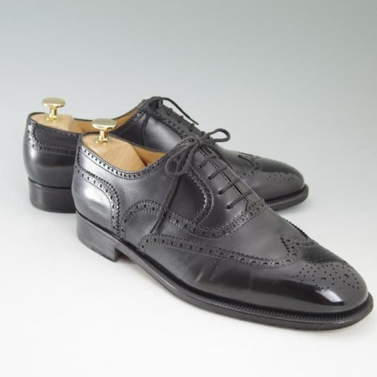 極上★(伊)タニノクリスチー SIZE 7【定価15万円以上★フルブローグ】122579/黒/ブラック/NERO/メンズ/カーフ/TANINO CRISCI★c325