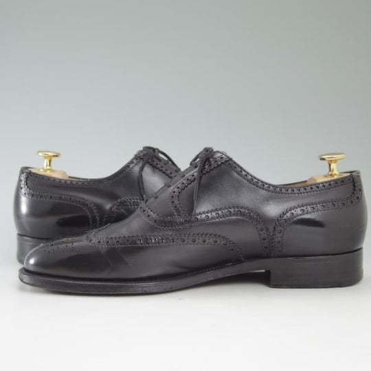 極上★(伊)タニノクリスチー SIZE 7【定価15万円以上★フルブローグ】122579/黒/ブラック/NERO/メンズ/カーフ/TANINO CRISCI★c325