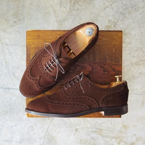 極上★(英)アルフレッドサージェント 6.5FX【★フルブローグ/スエード】2850-13/濃茶/ダークブラウン/サージェント/Alfred Sargent★c330