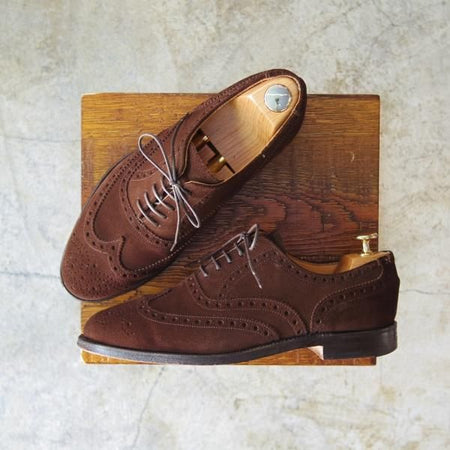 極上★(英)アルフレッドサージェント 6.5FX【★フルブローグ/スエード】2850-13/濃茶/ダークブラウン/サージェント/Alfred Sargent★c330