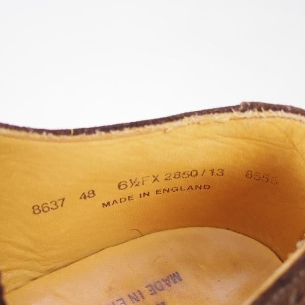 極上★(英)アルフレッドサージェント 6.5FX【★フルブローグ/スエード】2850-13/濃茶/ダークブラウン/サージェント/Alfred Sargent★c330