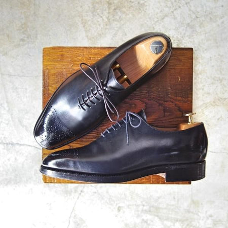 極上★PAR-LAY/パーレイ SIZE 7【★グッドイヤーウェルテッド製法/ホールカット】黒/ダブルレザーソール/men's/メンズ★c334