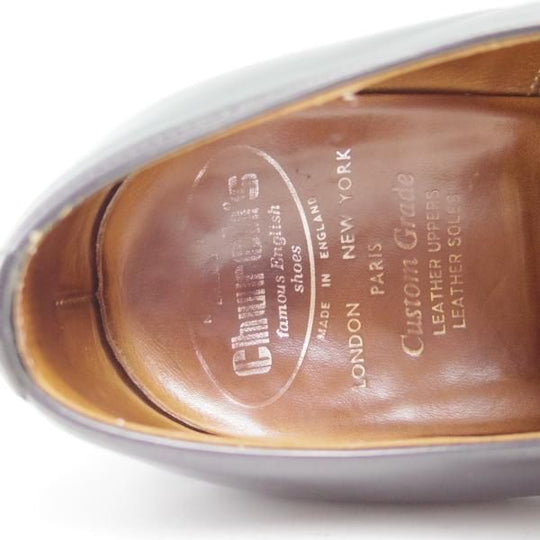 極上★チャーチ 75F/UK7.5【★旧チャーチ/3都市ロゴ/ブックバインダーカーフ】84ラスト/Barcroft/パンチドキャップトゥ/Church's★c347