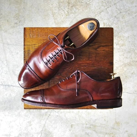 極上★(米)アレンエドモンズ 8C【定価￥75,900-★パンチドキャップ/Fifth Avenue】カーフ/赤茶/メンズ/ALLEN EDMONDS★c350