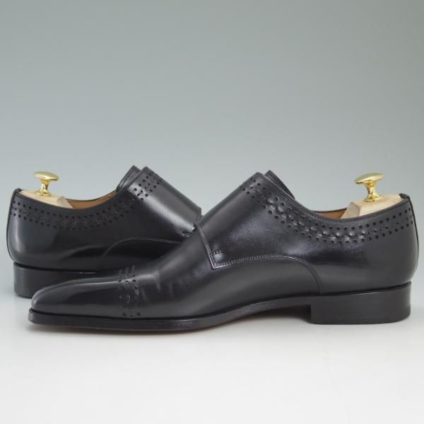 ほぼ試着程度★(スペイン製)マグナーニ SIZE 39【★ボロネーゼ製法/ダブルモンク】黒/カーフ/メンズ/MAGNANNI★c353