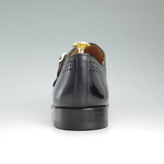 ほぼ試着程度★(スペイン製)マグナーニ SIZE 39【★ボロネーゼ製法/ダブルモンク】黒/カーフ/メンズ/MAGNANNI★c353