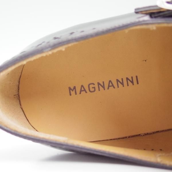 ほぼ試着程度★(スペイン製)マグナーニ SIZE 39【★ボロネーゼ製法/ダブルモンク】黒/カーフ/メンズ/MAGNANNI★c353