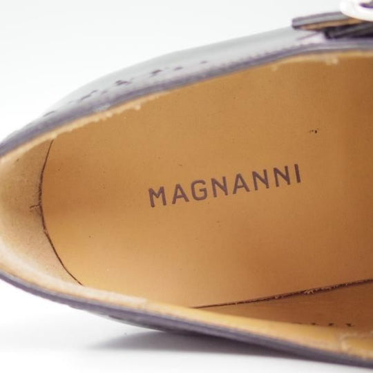 ほぼ試着程度★(スペイン製)マグナーニ SIZE 39【★ボロネーゼ製法/ダブルモンク】黒/カーフ/メンズ/MAGNANNI★c353