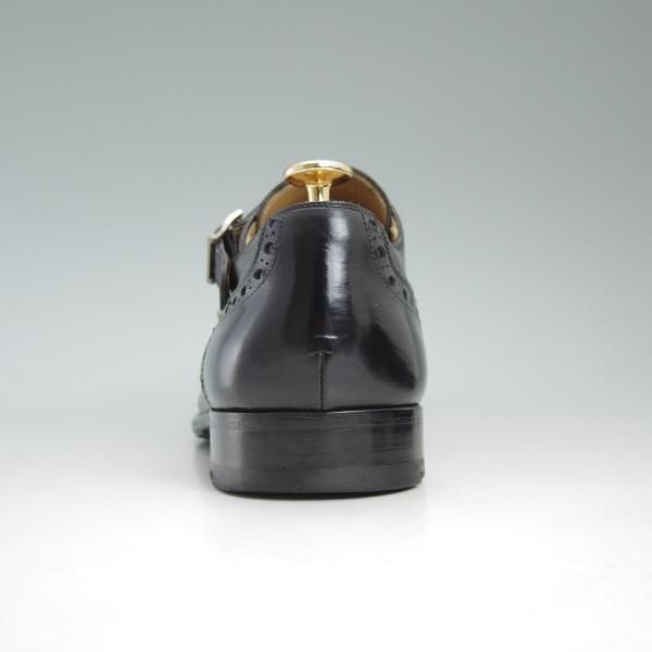 美品★(スペイン製)マグナーニ SIZE 39【★ボロネーゼ製法/ダブルモンク】黒/カーフ/メンズ/MAGNANNI★c354