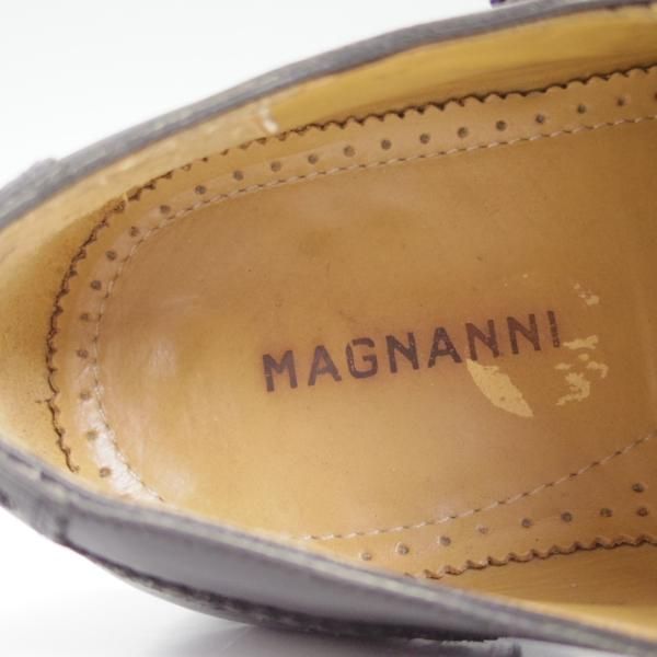 美品★(スペイン製)マグナーニ SIZE 39【★ボロネーゼ製法/ダブルモンク】黒/カーフ/メンズ/MAGNANNI★c354