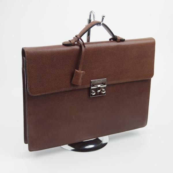 美品✨サルヴァトーレフェラガモ ブリーフケース ブラウン レザー ゴールド金具 中古・古着通販】Salvatore Ferragamo (サルヴァトーレ