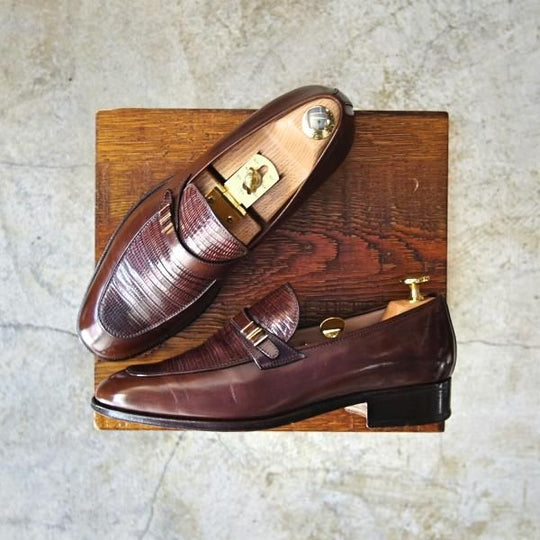 美品★(伊)タニノクリスチー 5.5【★イグアナリザード仕様】REAL LIZARD/リアルリザード/108098/コンビ ローファー/TANINO CRISCI★c364