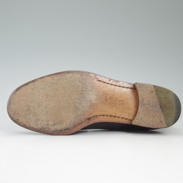 美品★(伊)タニノクリスチー SIZE 5.5【★ダチョウの脚/リアルオーストレッグ】108262/コンビローファー/濃茶/TANINO CRISCI★c365