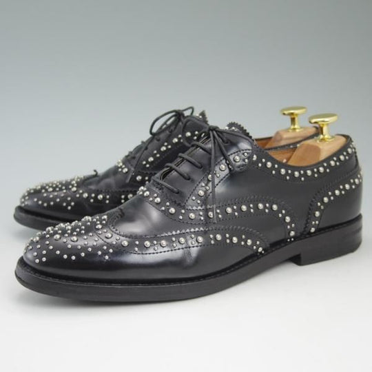 極上★チャーチ(レディース) SIZE 36.5【定価￥103,680★バーウッド/BURWOOD MET/スタッズ】ポリッシュドバインダーカーフ/フルブローグ/Church's★c369