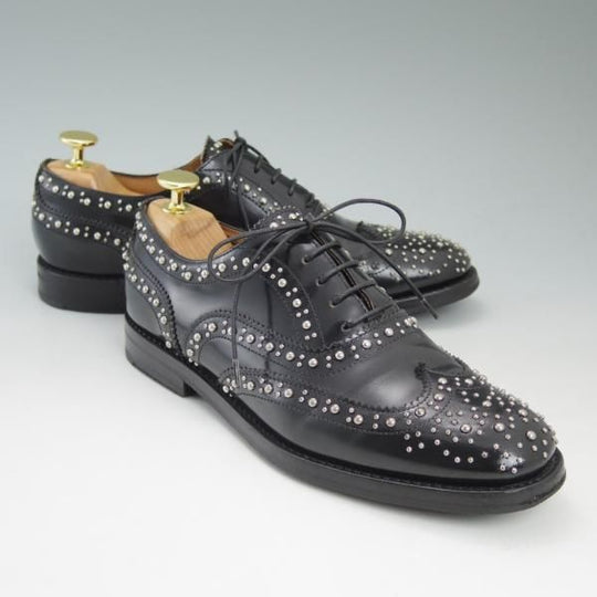極上★チャーチ(レディース) SIZE 36.5【定価￥103,680★バーウッド/BURWOOD MET/スタッズ】ポリッシュドバインダーカーフ/フルブローグ/Church's★c369