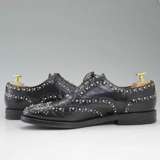 極上★チャーチ(レディース) SIZE 36.5【定価￥103,680★バーウッド/BURWOOD MET/スタッズ】ポリッシュドバインダーカーフ/フルブローグ/Church's★c369