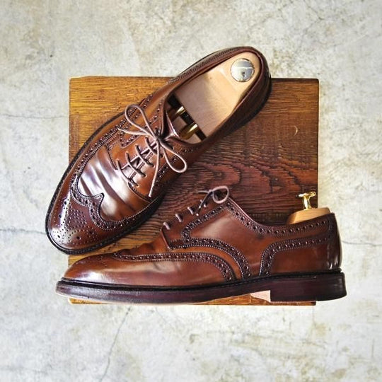 極上★クロケット＆ジョーンズ UK7.5/US8D【希少★コードバン/ダークブラウン】ラルフローレン別注/Ralph Lauren/Crockett＆Jones★c371